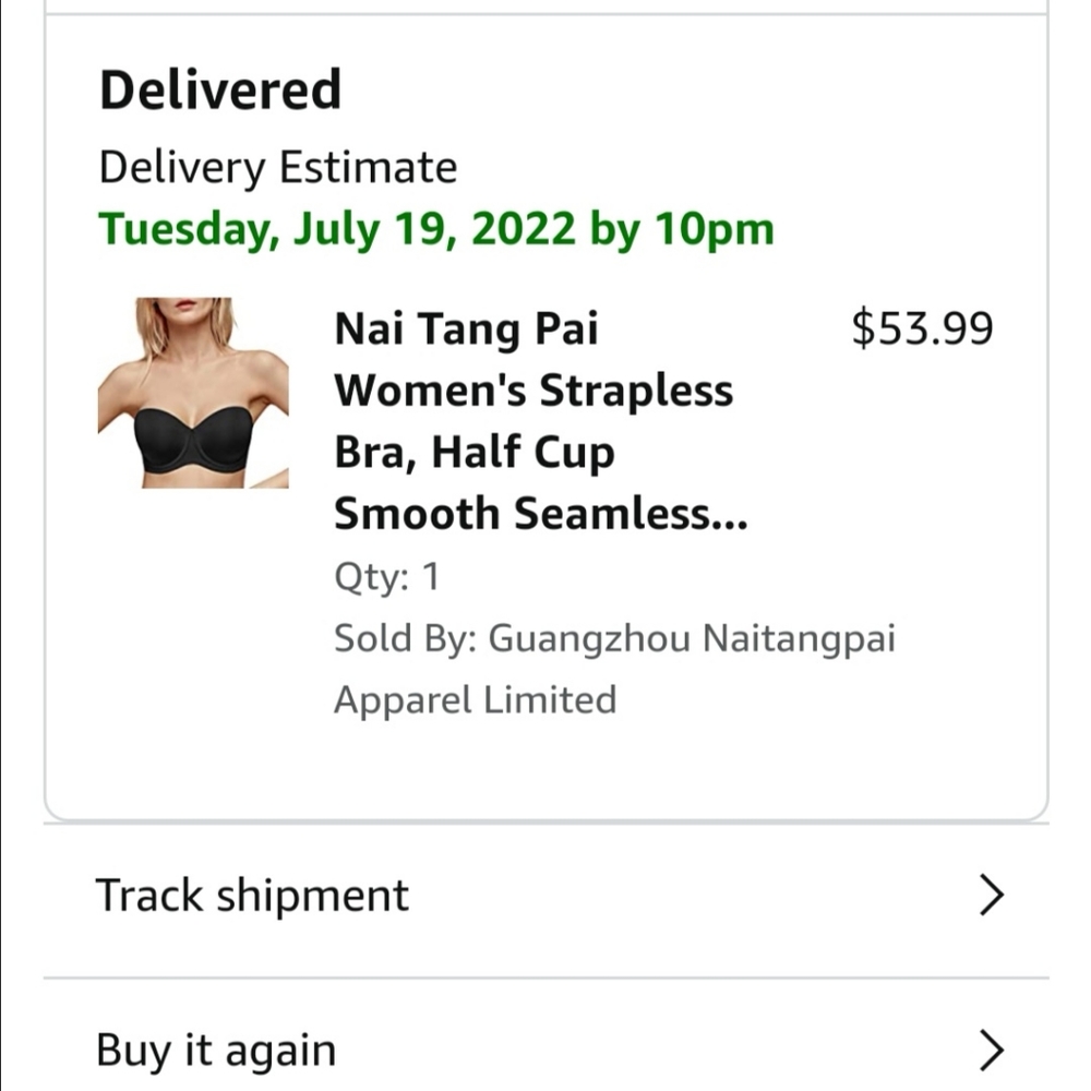 Strapless Seamless Half Cup Party all night Bra 32E